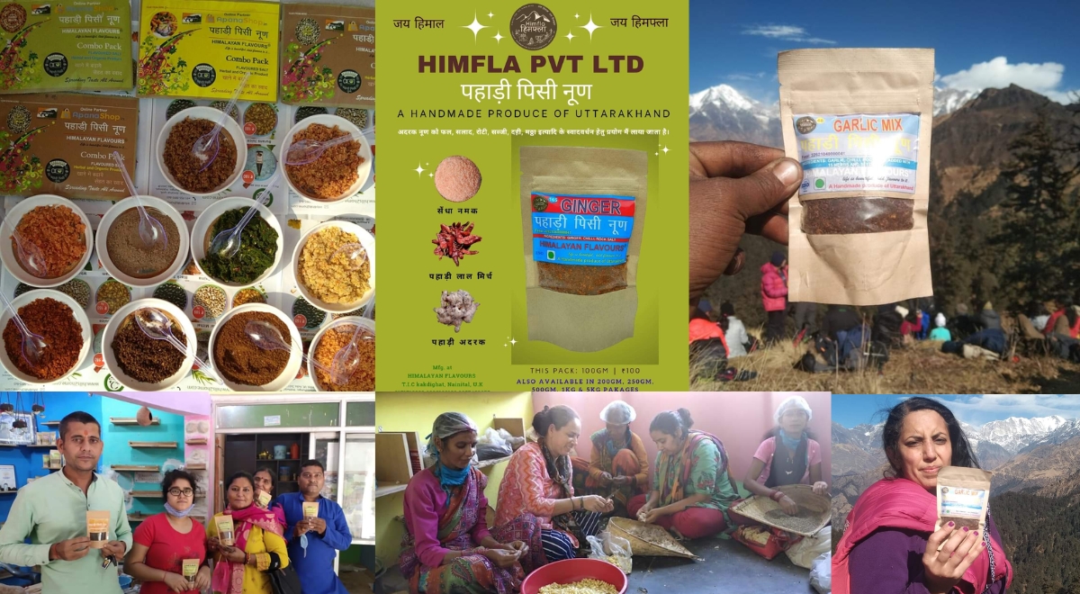 HimFla From Pahadi Salt to Global Flavors A journey of startup selling Pahadi Salt Pisyun loon is a pahadi salt prepared by hand grounding spices and herbs on a silbatta (traditional grinding ston