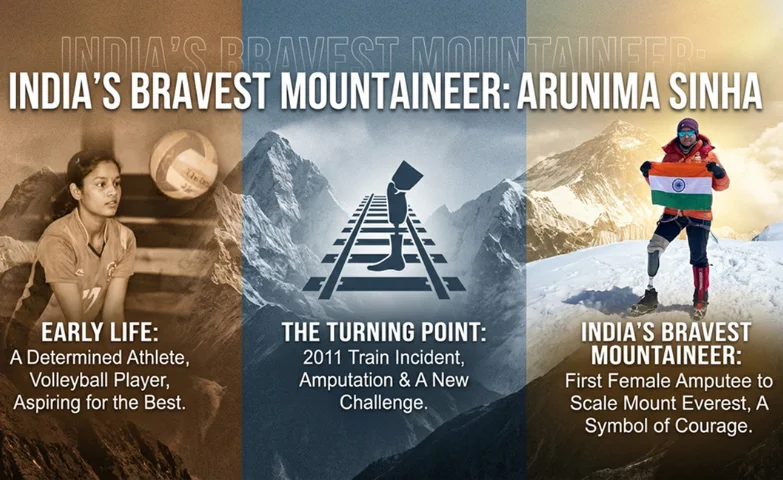Portrait of Arunima Sinha, India’s first female amputee to climb Mount Everest